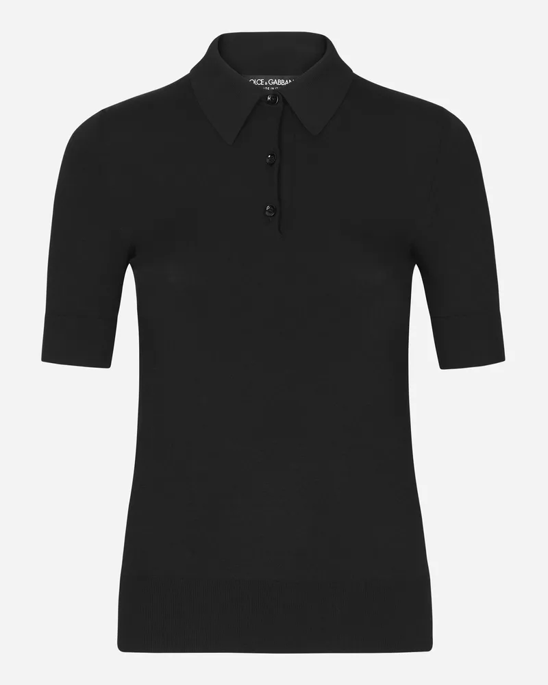 Dolce & Gabbana Maglia Polo In Viscosa - Donna T-shirts E Felpe Nero Nero
