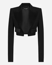 Dolce & Gabbana Spencer Tuxedo In Gabardina Di Lana - Donna Giacche E Blazer Nero Lana Nero