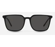 Thin Profile Sunglasses - Uomo Occhiali Da Sole Nero Acetato