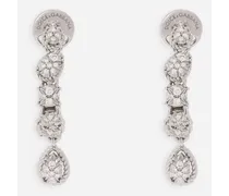 Orecchini Easy Diamond In Oro Bianco 18kt E Pavé Di Diamanti - Donna Orecchini Bianco Oro
