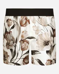 Dolce & Gabbana Shorts In Seta Stampa Fiori - Uomo Intimo E Loungewear Stampa Stampa