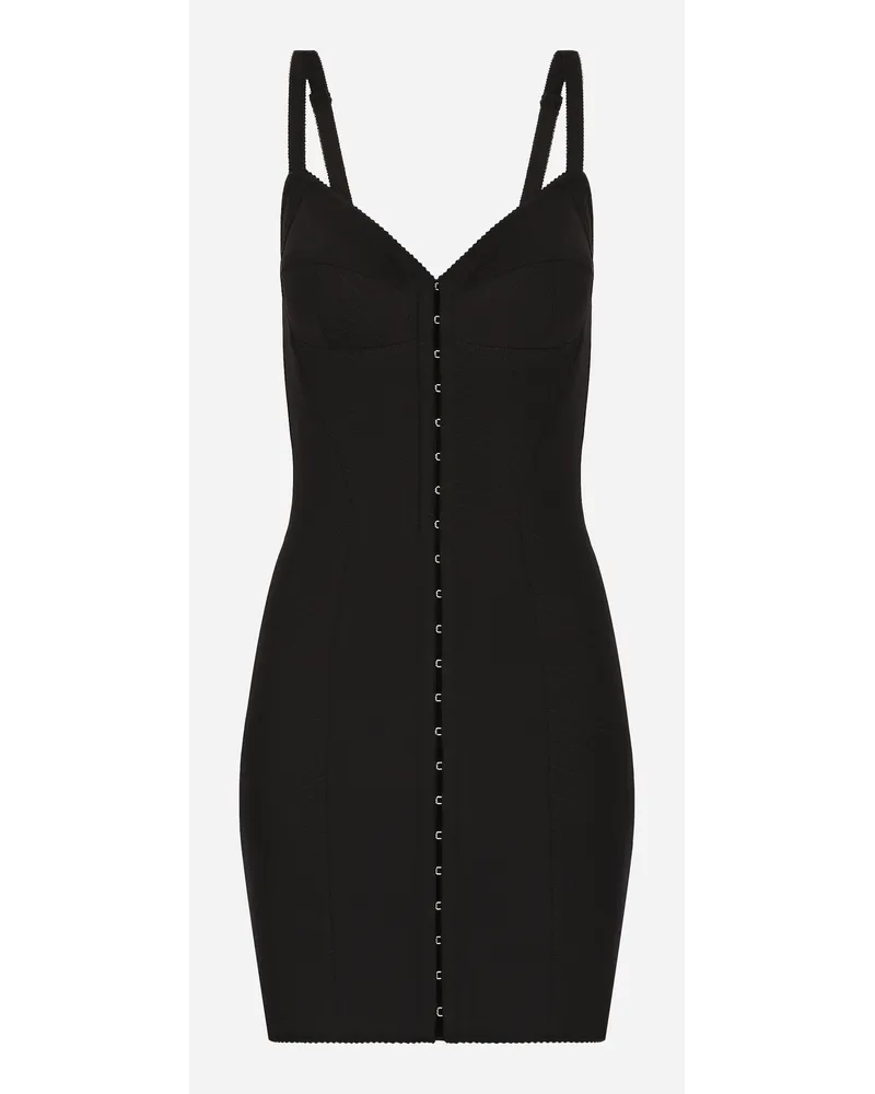 Dolce & Gabbana Short Light Technical Jersey Dress - Donna Abiti Nero Tessuto Nero