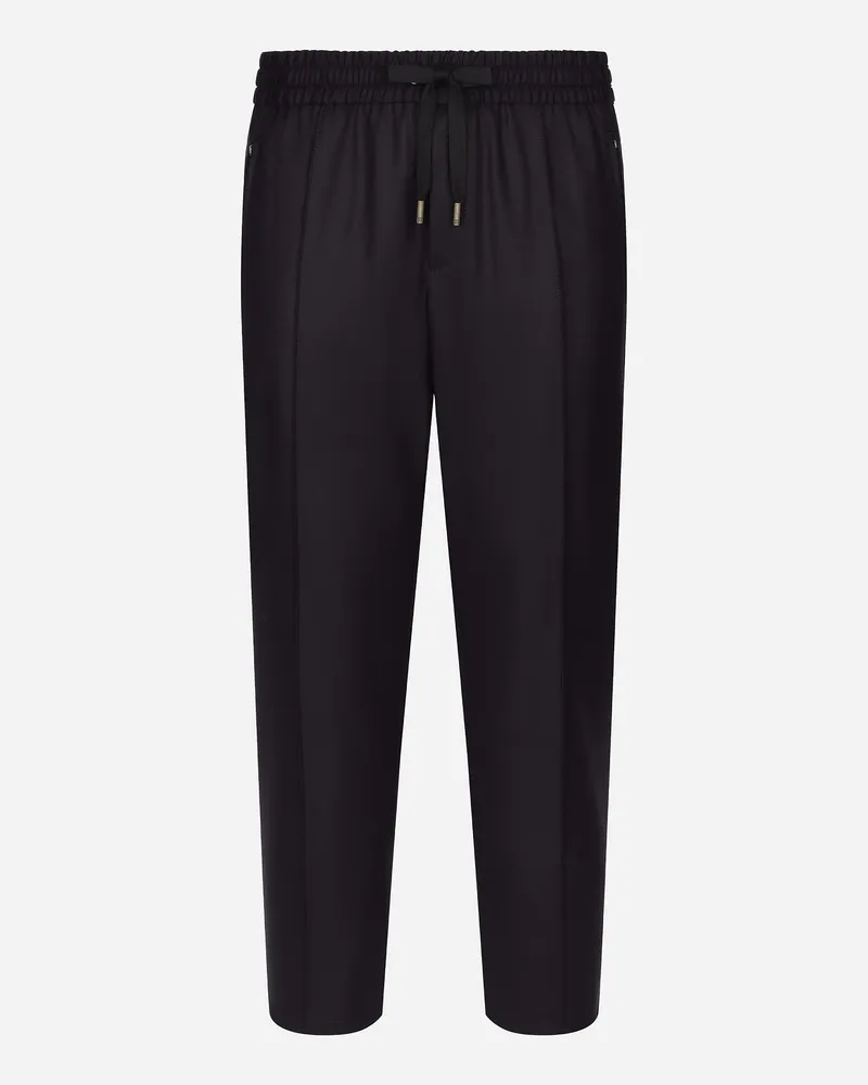 Dolce & Gabbana Pantalone Jogging In Lana - Uomo Pantaloni E Shorts Blu Blu