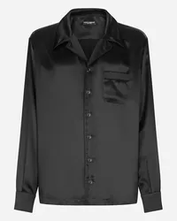 Dolce & Gabbana Camicia In Seta - Uomo Camicie Nero Seta Nero