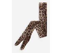 Leopard Print Tights In Tulle - Donna Calze Stampa Animalier