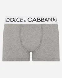 Dolce & Gabbana Boxer Regular Jersey Cotone Bielastico - Uomo Intimo E Loungewear Grigio Cotone Melange