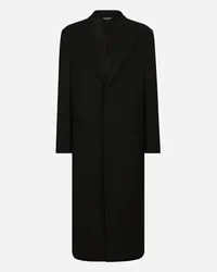 Dolce & Gabbana Cappotto Monopetto In Lana Double Face Stretch - Uomo Cappotti E Giubbotti Nero Nero