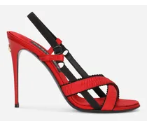 Corset-style Satin Sandals - Donna Sandali E Zeppe Rosso