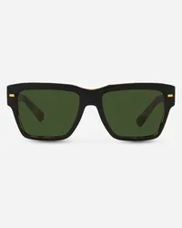 Dolce & Gabbana Lusso Sartoriale Sunglasses - Donna Novità Nero Opaco Su Avana Gialla Generic