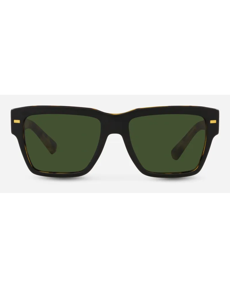 Dolce & Gabbana Lusso Sartoriale Sunglasses - Donna Novità Nero Opaco Su Avana Gialla Generic