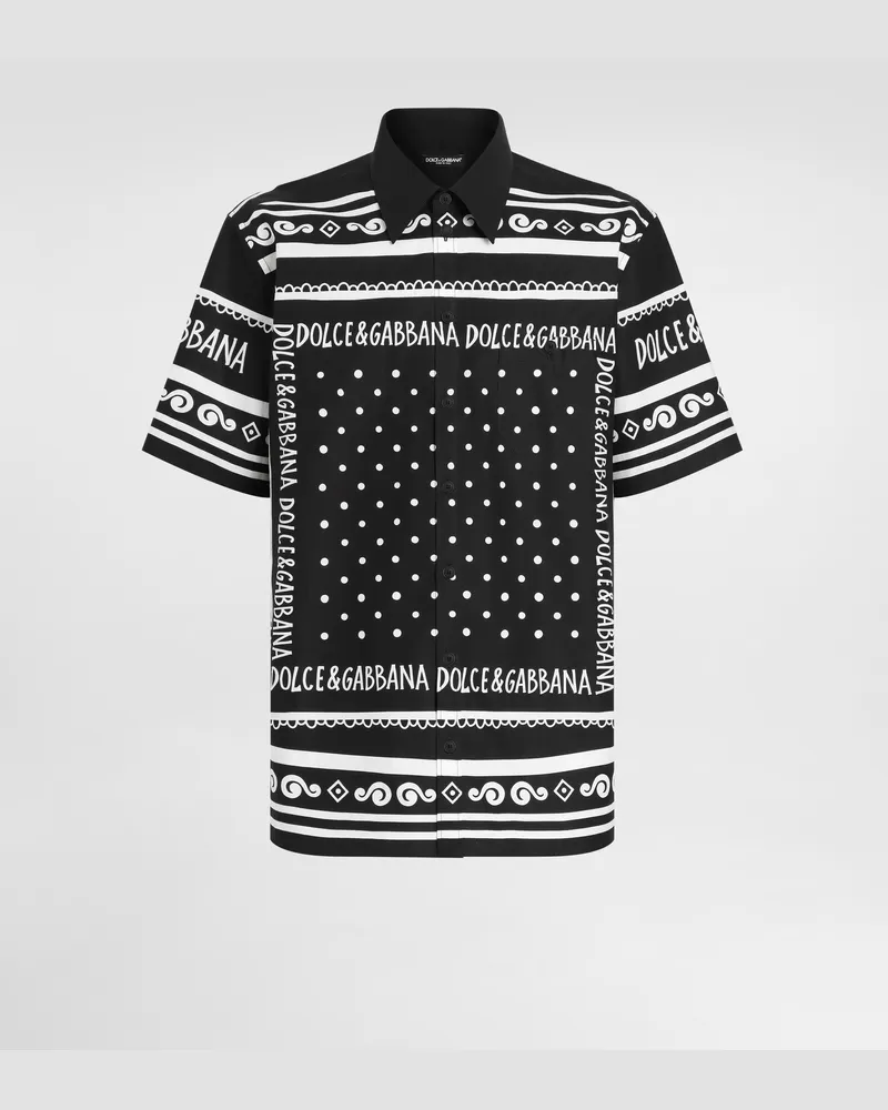 Dolce & Gabbana Camicia In Cotone Stampa Bandana - Uomo Camicie Stampa Stampa