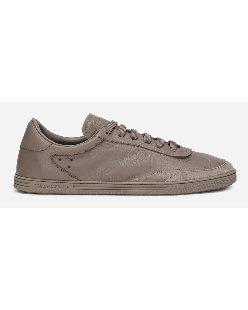 Dolce & Gabbana Sneaker Saint Tropez In Pelle Di Vitello - Uomo Sneaker Tortora Tortora