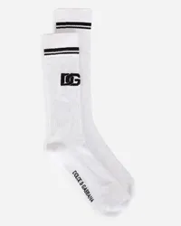 Dolce & Gabbana Cotton Jacquard Socks With Dg Logo - Uomo Calze Multicolore Variante