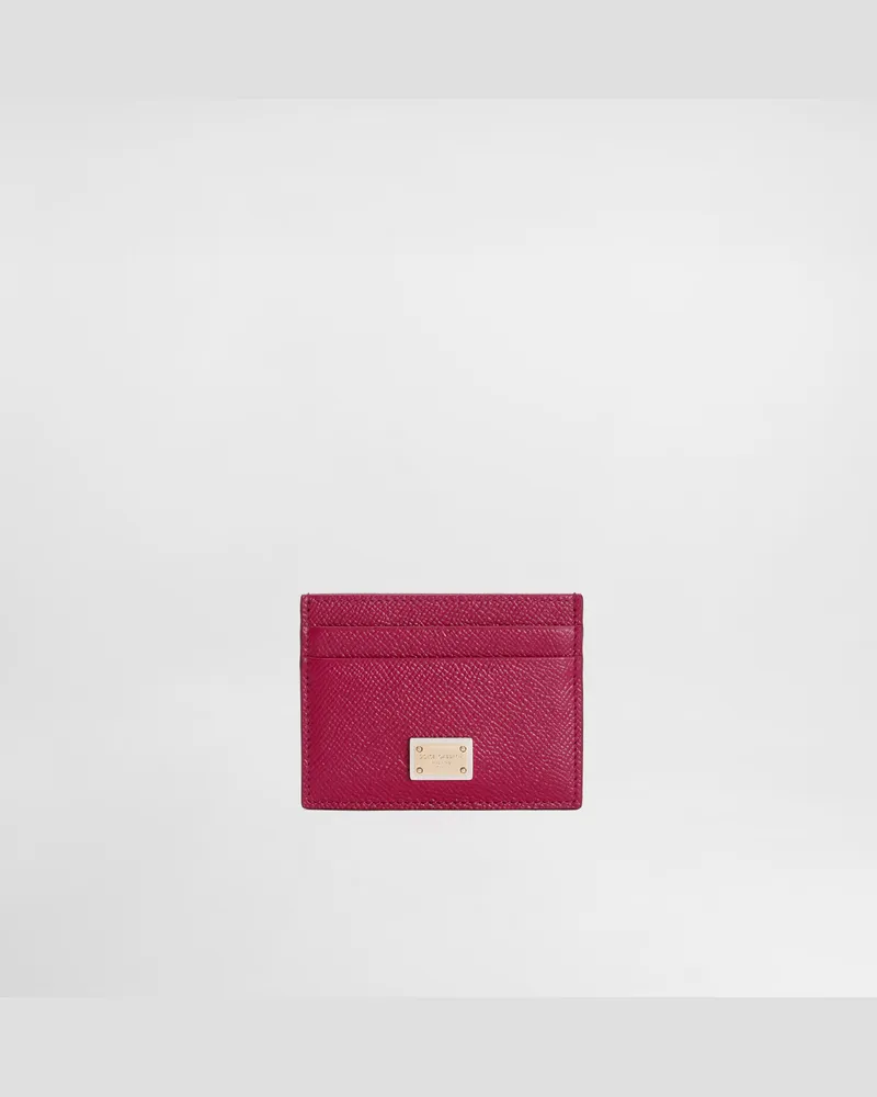 Dolce & Gabbana Portacarte In Pelle Di Vitello Dauphine - Donna Portafogli E Piccola Pelletteria Fucsia Pelle Ciclamino