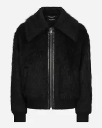 Dolce & Gabbana Giubbotto Bomber In Tessuto Mano Pelosa In Lana - Uomo Cappotti E Giubbotti Nero Nero