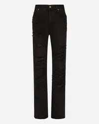 Dolce & Gabbana Jeans Flare In Denim Con Rotture - Donna Denim Multicolore Variante