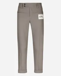 Dolce & Gabbana Pantalone Drill Stretch Etichetta Re-edition - Uomo Pantaloni E Shorts Grigio Cotone Grigio