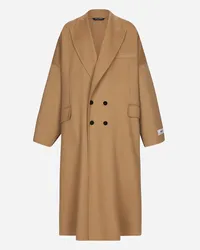 Dolce & Gabbana Cappotto Doppiopetto In Double Cachemire - Uomo Cappotti E Giubbotti Beige Sabbia