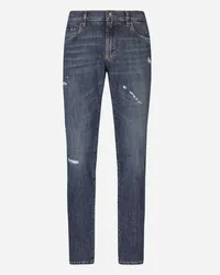 Dolce & Gabbana Jeans Slim Denim Stretch Blu - Uomo Denim Multicolore Variante