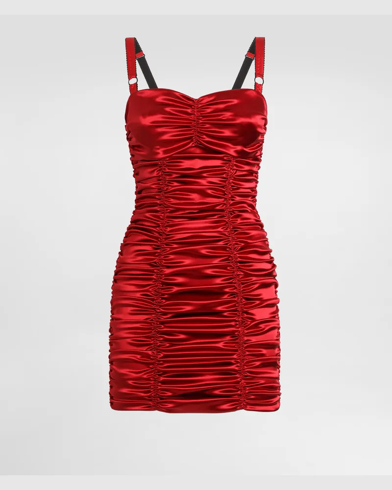 Dolce & Gabbana Mini Abito Drappeggiato In Raso - Donna Abiti Bordeaux Raso Bordeaux