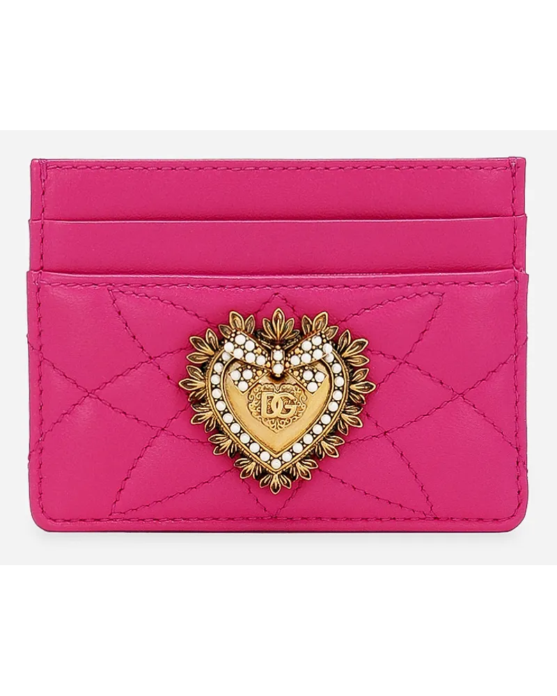 Dolce & Gabbana Portacarte Devotion - Donna Portafogli E Piccola Pelletteria Rosa Pelle Rosa