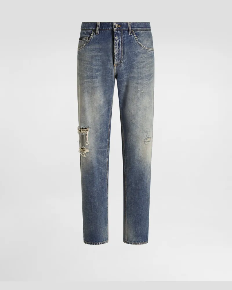 Dolce & Gabbana Pantaloni In Denim - Uomo Denim Multicolore Variante