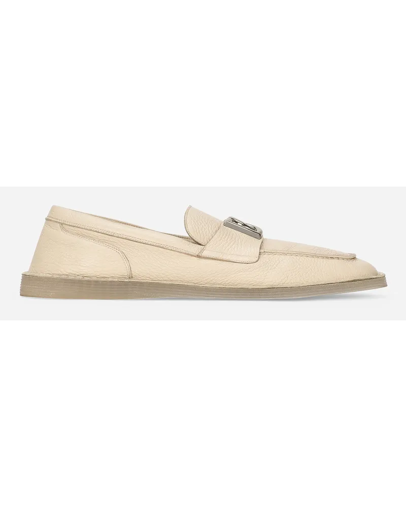 Dolce & Gabbana Mocassino In Pelle Di Cervo - Uomo Driver E Mocassini Beige Beige