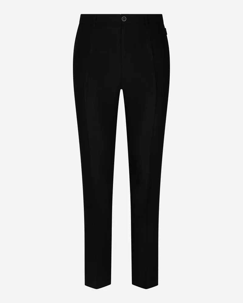 Dolce & Gabbana Pantalone In Lino - Uomo Pantaloni E Shorts Nero Nero
