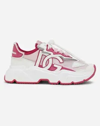 Dolce & Gabbana Sneaker Daymaster In Mix Materiali - Donna Sneaker Rosa Bianco