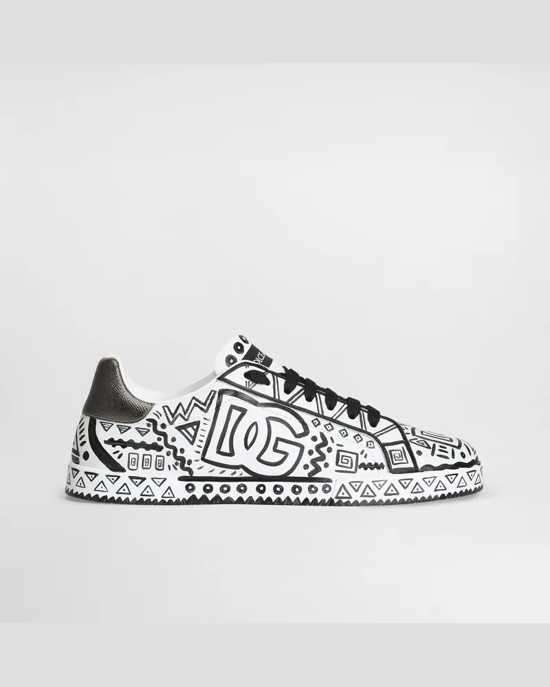 Dolce & Gabbana Sneaker Portofino In Pelle Di Vitello - Uomo Sneaker Multicolore Multicolore