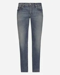 Dolce & Gabbana Jeans Skinny Stretch Lavato Con Baffature - Uomo Denim Multicolore Denim Variante