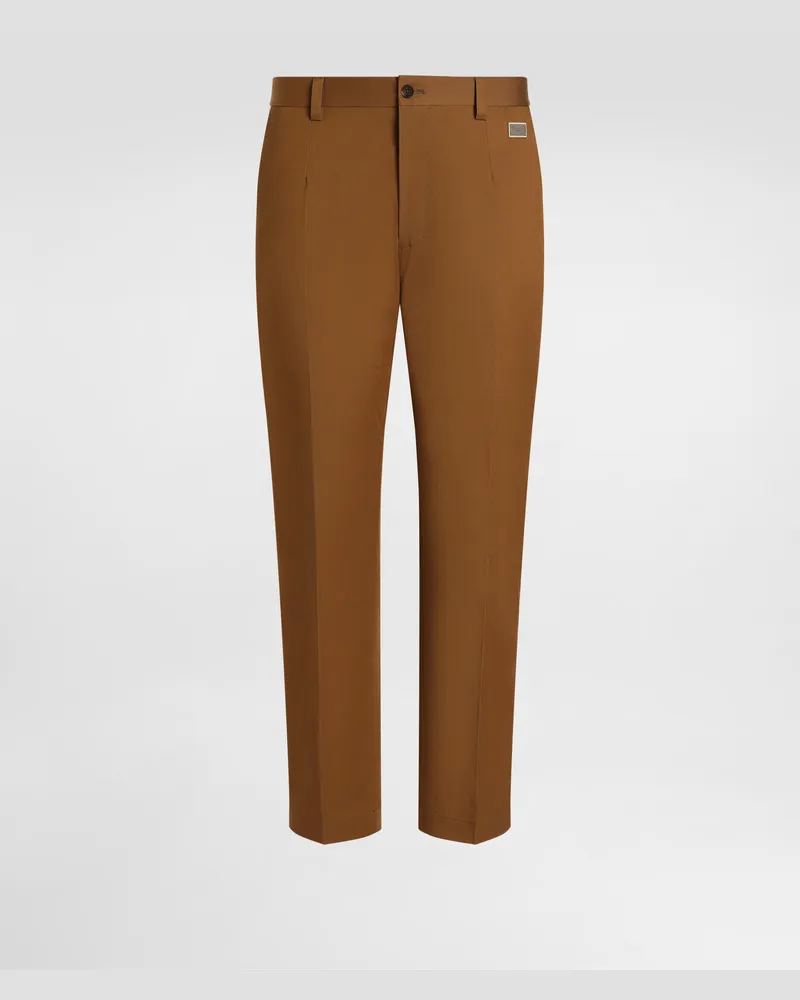 Dolce & Gabbana Pantalone Sartoriale In Cotone - Uomo Pantaloni E Shorts Marrone Marrone