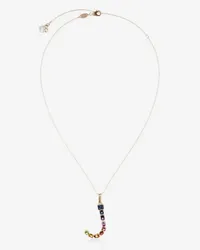 Dolce & Gabbana Pendente J Rainbow Alphabet Con Gemme Multicolor - Donna Collane Oro Oro