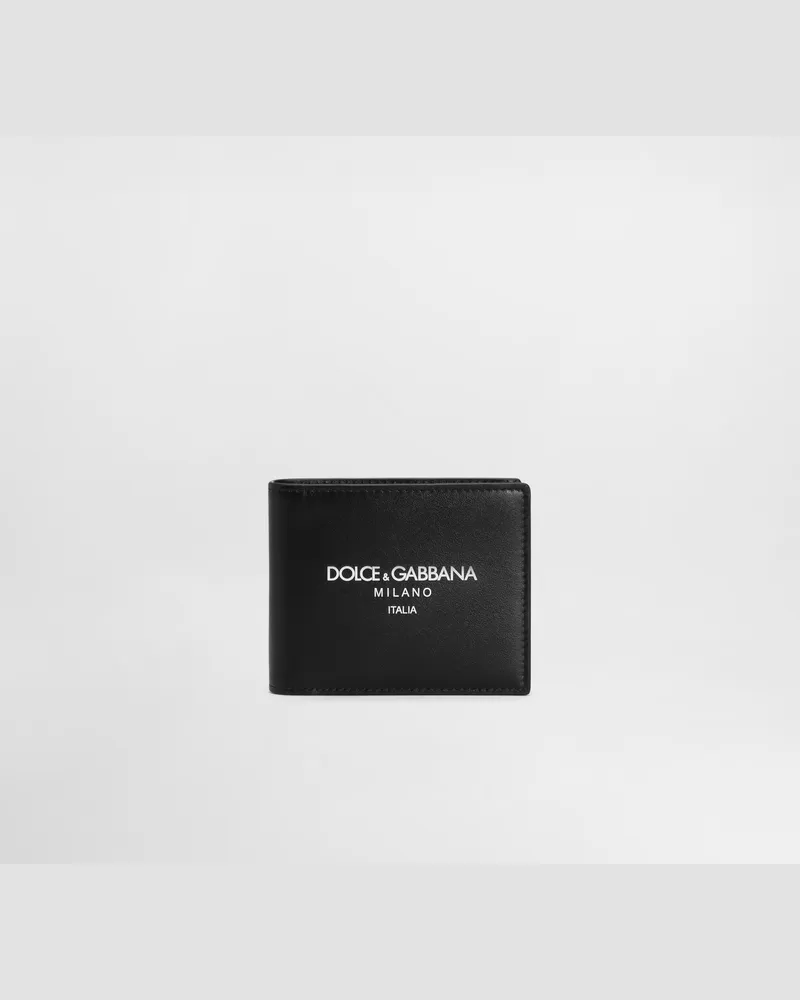 Dolce & Gabbana Portafoglio Bifold In Pelle Di Vitello Con Logo - Uomo Portafogli E Piccola Pelletteria Nero Pelle Dg