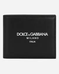 Dolce & Gabbana Portafoglio Bifold In Pelle Di Vitello Con Logo - Uomo Portafogli E Piccola Pelletteria Nero Pelle Dg