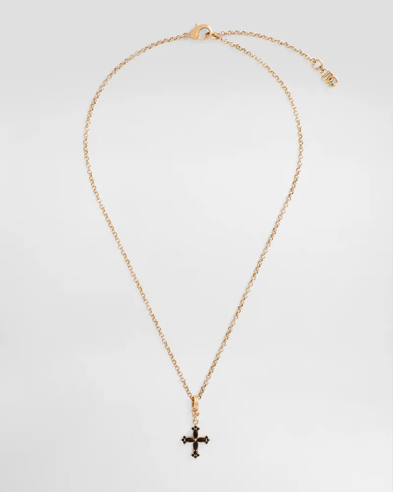 Dolce & Gabbana Collana Con Croce E Strass - Donna Bijoux Oro Metallo Oro