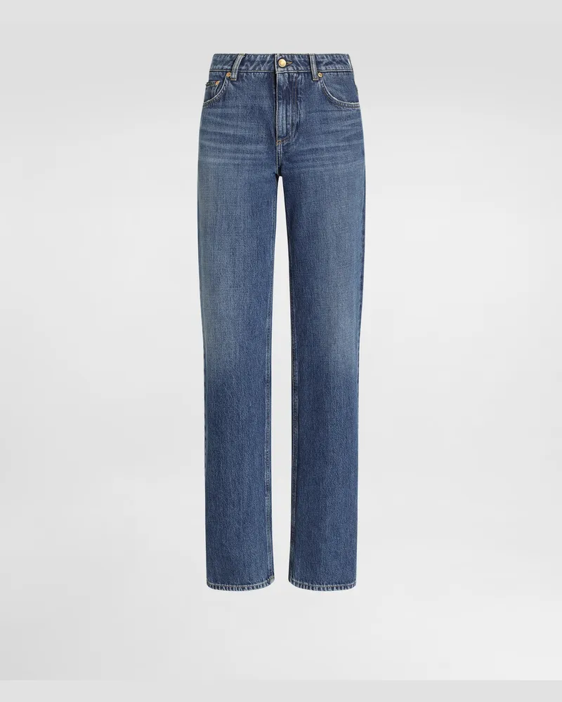 Dolce & Gabbana Pantaloni 5 Tasche In Denim - Donna Denim Multicolore Variante