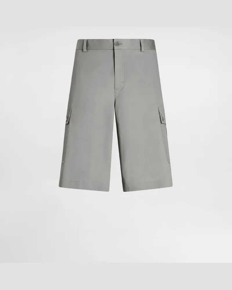 Dolce & Gabbana Bermuda Cargo In Cotone - Uomo Pantaloni E Shorts Grigio Grigio