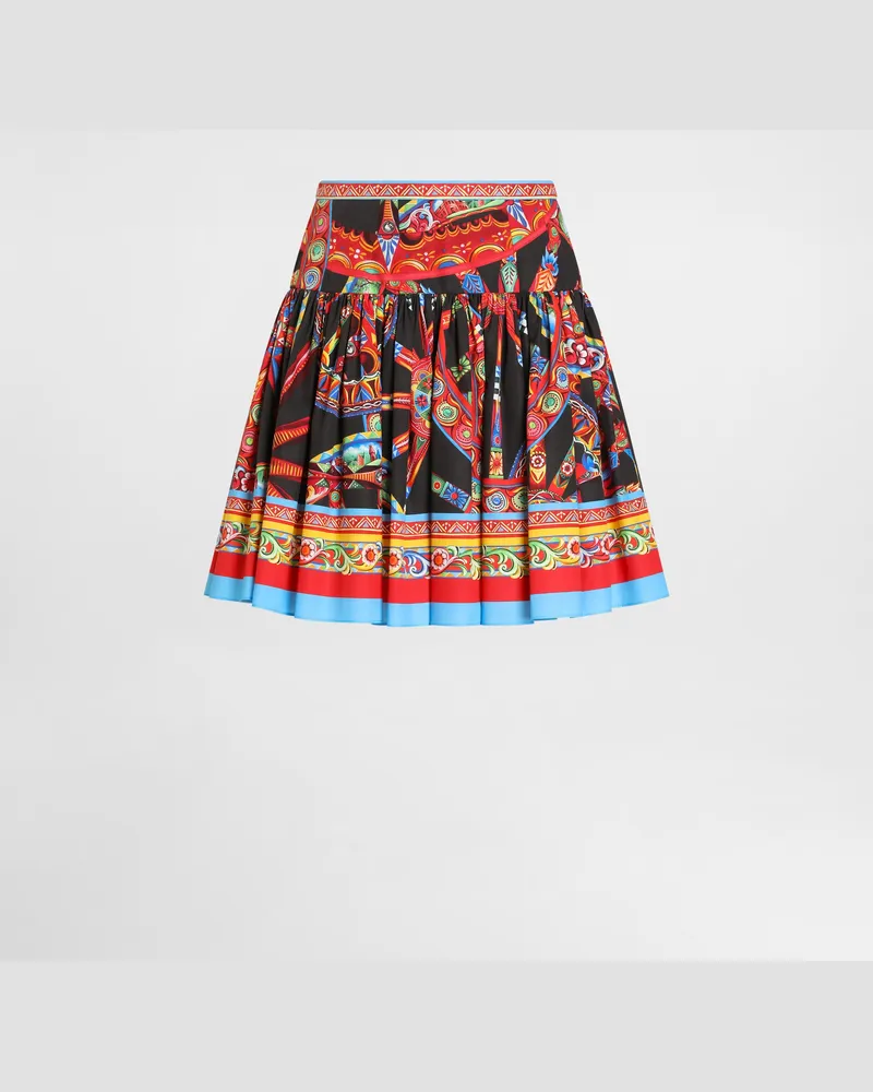 Dolce & Gabbana Minigonna In Popeline Stampa Carretto - Donna Gonne Multicolore Variante