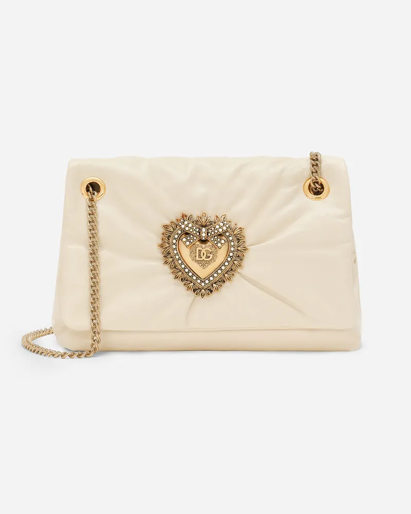 Dolce & Gabbana Borsa Devotion Soft Media - Donna Borse A Spalla E Tracolla Panna Pelle Panna