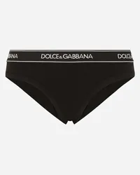 Dolce & Gabbana Jersey Brazilian Briefs With Branded Elastic - Donna Intimo Nero Nero