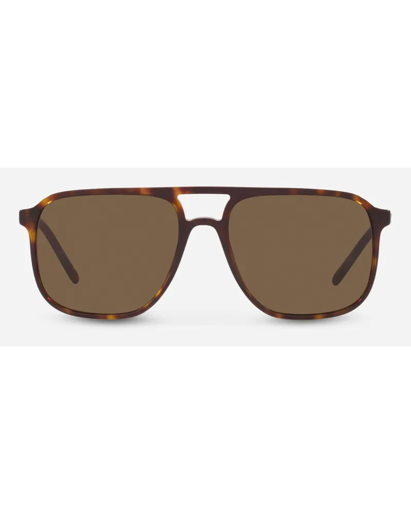 Dolce & Gabbana Thin Profile Sunglasses - Uomo Occhiali Da Sole Avana Acetato Generic