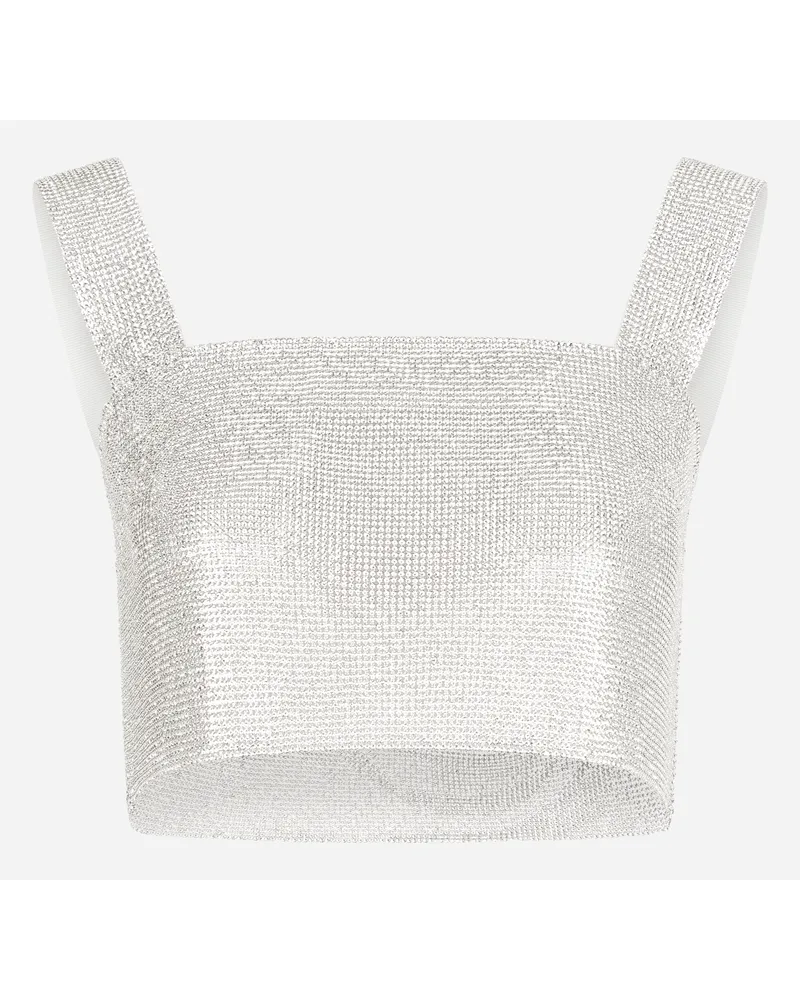 Dolce & Gabbana Top In Crystal Mesh - Donna Camicie E Top Multicolore Variante