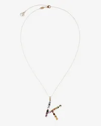 Dolce & Gabbana Pendente K Rainbow Alphabet Con Gemme Multicolor - Donna Collane Oro Oro