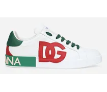 Dolce & Gabbana Sneaker Portofino In Pelle Di Vitello - Uomo Sneaker Multicolore Pelle Smeraldo
