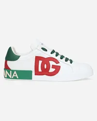 Dolce & Gabbana Sneaker Portofino In Pelle Di Vitello - Uomo Sneaker Multicolore Pelle Smeraldo