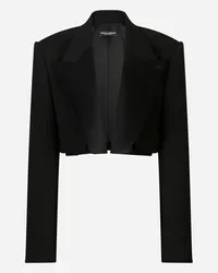 Dolce & Gabbana Giacca Tuxedo Corta In Doppia Lana - Donna Giacche E Blazer Nero Lana Nero