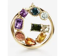 Rainbow Alphabet G Ring In Yellow Gold With Multicolor Fine Gems - Donna Anelli Oro
