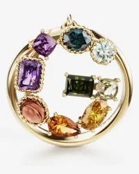 Dolce & Gabbana Rainbow Alphabet G Ring In Yellow Gold With Multicolor Fine Gems - Donna Anelli Oro Oro