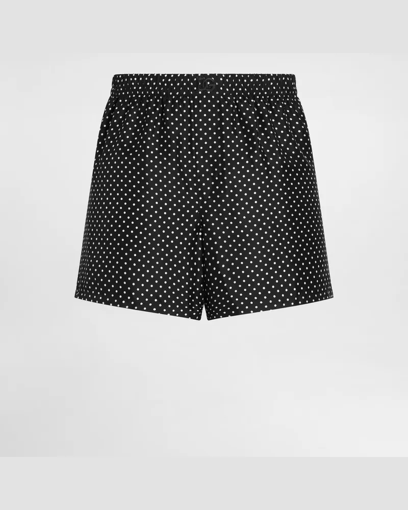 Dolce & Gabbana Boxer In Twill Di Seta Stampa Pois - Uomo Intimo E Loungewear Multicolore Multicolore